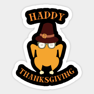 Happy Thanksgiving Turkey Butt - Funny Pilgrim Hat Turkey Sticker